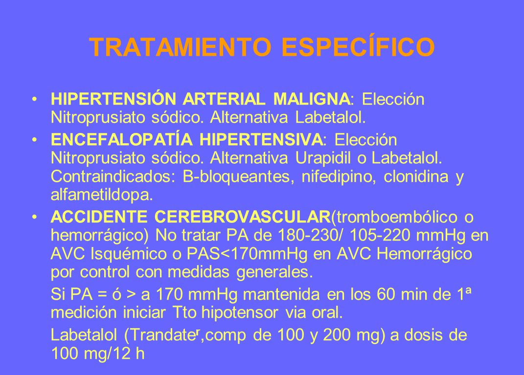 Tratar la hipertensión maligna